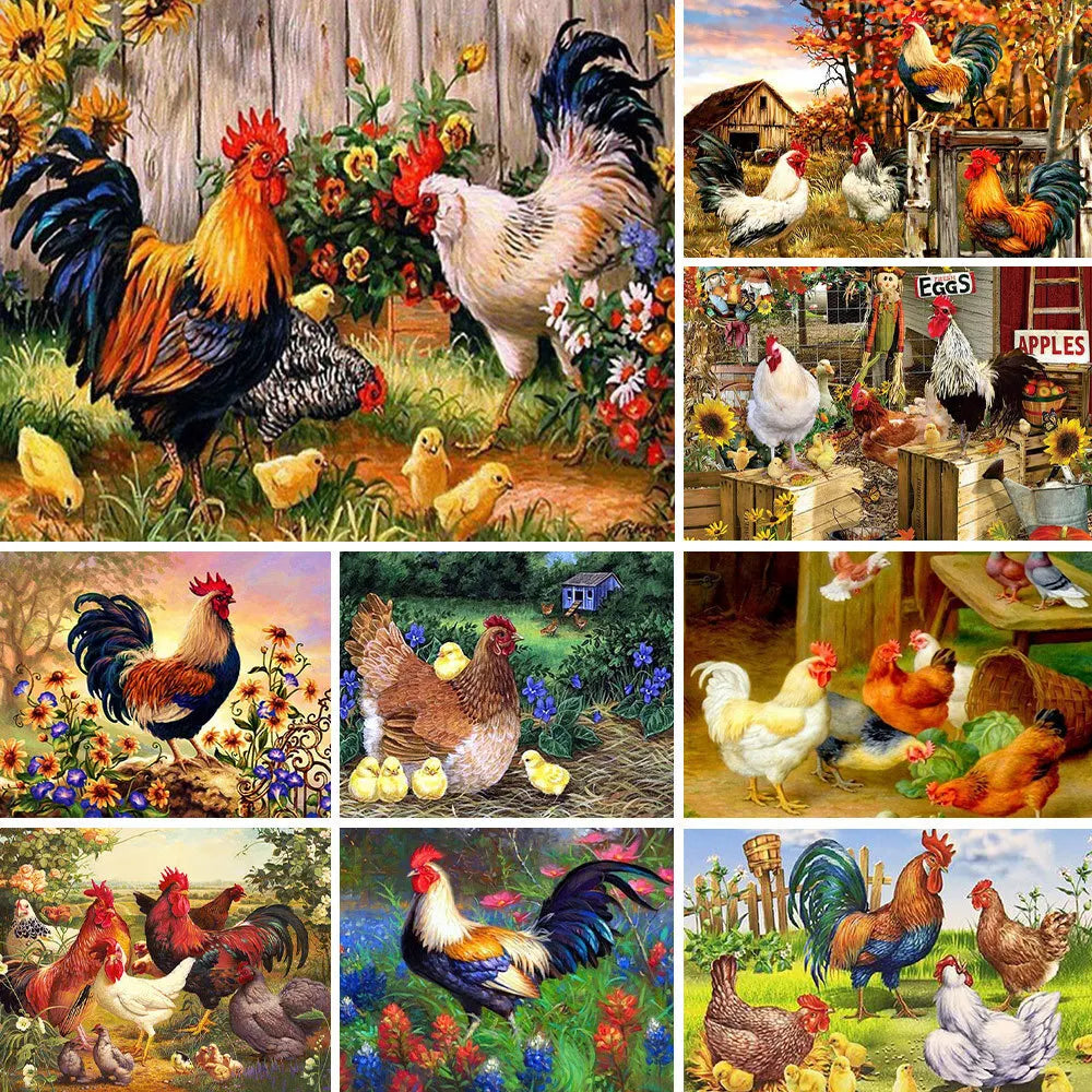 Meian Animal Chicken DIY Cross Stitch 11CT Embroidery Kits Needlework Craft Set Printed Canvas Cotton Thread Home Decoration For Meian Animal Chicken DIY Cross Stitch 11CT Embroidery Kits Needlework Craft Set Printed Canvas Cotton Thread Home Decoration For